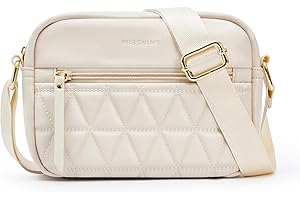 Missnine Small Crossbody Purse Women Quilted Crossbody Bags Soft Leather Shoulder Handbags with Adjustable Strap