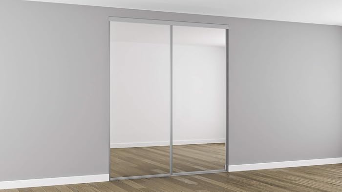 Bedrooms Plus Silver Frame Mirror And Soft White Sliding