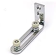 Infiniti Elementz Barn Door Floor Guides, Small Silver 2020 Edition, Bottom Flooring Frame Support with Smooth, Quiet Bearings, Adjustable Roller Sliding Stay, Heavy Duty Steel