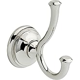 Delta Cassidy (1-Pack) Towel Hooks Polished Nickel Double Bathroom J Hooks Wall Mounted for Robes & Towels Hand Towel Hook Holder Kitchen, Bathroom Accessories 79735-PN
