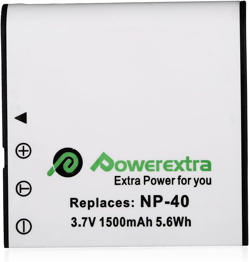 Powerextra 2 x NP-40 Battery and Charger Compatible with Casio NP-40, Casio Exilim EX-Z600, EX-Z750, EX-Z1000, EX-Z1050, EX-Z1080, EX-Z1200, Kodak AZ421(Free Car Charger Available)