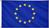 SHATCHI European Union Flag 5ft x 3ft Polyester with Brass Eyelets