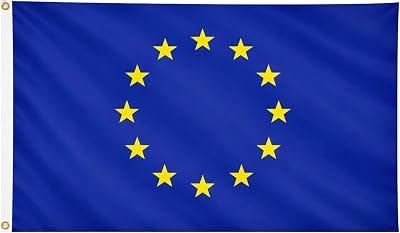 SHATCHI European Union Flag 5ft x 3ft Polyester with Brass Eyelets