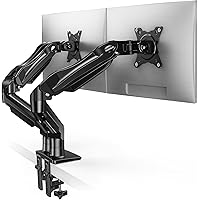 HUANUO Dual Monitor Stand for 13 to 32 Inches, Design Dual Monitor Mount, Fully Flexible Adjustable with Tilt, Swivel, Rotati