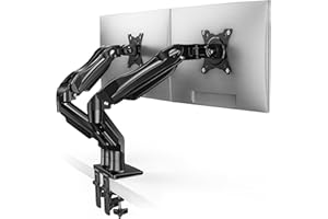 HUANUO Dual Monitor Stand for 13 to 32 Inches, Design Dual Monitor Mount, Fully Flexible Adjustable with Tilt, Swivel, Rotati