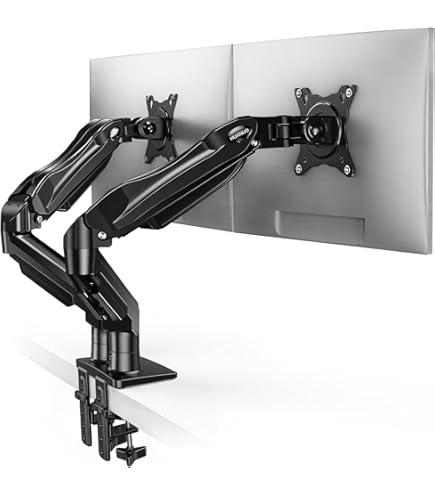 Mount-It Height Adjustable Full Motion Two Monitor Computer Desk Mount - View #4