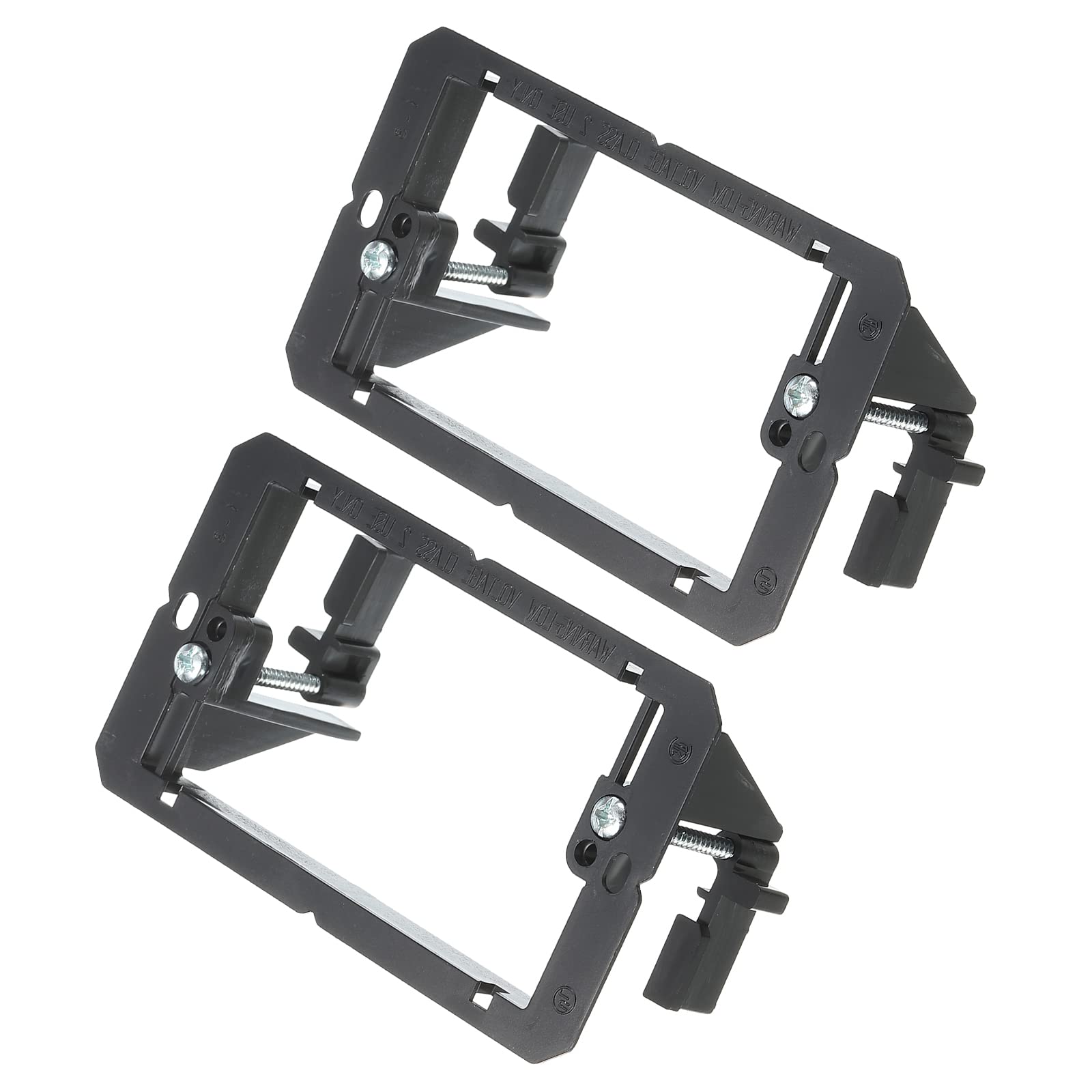 PATIKIL Low Voltage Wall Plate Mounting Bracket ABS 108mm x 64mm Black for Single Gang Wall Plate Pack of 2