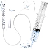 AZREKV 150ML Enema Syringe Cleaning Douche System，Travel Enema Kit for Colon Cleansing，Douche Enema Kit for Women &amp; Men with 2 Nozzles ，with 23.6in Hose