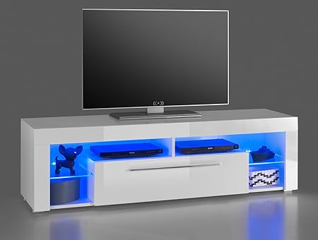 lifestyle4living Lowboard, TV-Schrank, TV-Board, Fernsehschrank, TV-Sideboard, TV-Unterschrank, TV-Kommode, Hochglanz, LED-Be