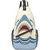 Shark Sling Backpack Chest Bag Crossbody Shoulder Bag Gym Cycling Travel Hiking Daypack For Men Women