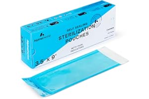 55DENTAL 200 3.5" x 9" Sterilization Pouch Self Sealing Autoclave Bags for Dental, Tattoo Nail Art Instruments