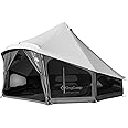 KingCamp Canvas Bell Yurt Tents, 4 Seasons Large Waterproof & Windproof Luxury Glamping Tent w/Stove Jack for Family Outdoor Camping, Hunting, Parties