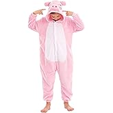 LOBUJOU Animal Hooded Onesie Costume for Kids Adults Boys Girls Halloween Cosplay
