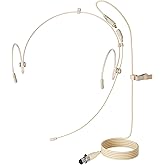 J K Pro Headset Headworn Microphone MIC-J 071S Compatible with AKG Samson Wireless Transmitter - Mini XLR 3Pin Connector