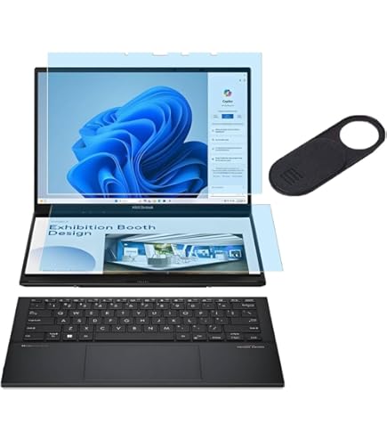AtFoliX Lot De 2 Films De Protection D'écran Compatibles Avec Asus ZenBook Duo UX481 2019 Film De Protection D'écran Ultra Transparent FX