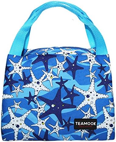 TEAMOOK Lunch Bag for Adults and Kids Lunch Tote Box Cool Bag with PVC Card Pouch Sky Blue