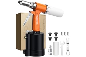 Proster Pneumatic Duty Air Hydraulic Riveter 2.4-4.8mm 3/16" 3/32" 1/8" 5/32" Capacity 3097lbf Pulling Pop Riveter Air Rivet 
