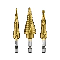 NEIKO 10181A Step Drill Bit Set, 3 Piece, Spiral