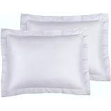 FLXXIE Microfiber Standard Pillow Shams Set of 2, Fade, Wrinkle and Shrinkage Resistant Soft Pillow Covers with Envelope Closure Euro Sham Covers (White, 20 x 26 Inches)OEKO-TEX STANDARD 100
