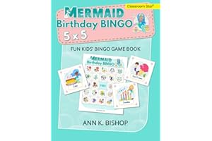 Mermaid Birthday Bingo: 5 x 5, Fun Kids' Bingo Game and Birthday Party Activity Book