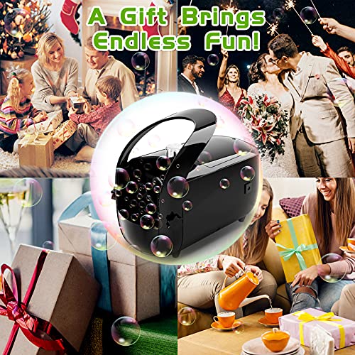 NPET Bubble Machine, Automatic Bubble Blower, 3000+ Bubbles Per Minute, Portable Bubble Maker for Kids, Operated by Plug-in or Batteries, Bubble Toys for Indoor Outdoor Birthday Party