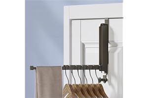 BEWITU Over The Door Foldable Clothes Drying Rack- Space Saving Laundry Hanger with Retractable Hooks, Portable Collapsible O