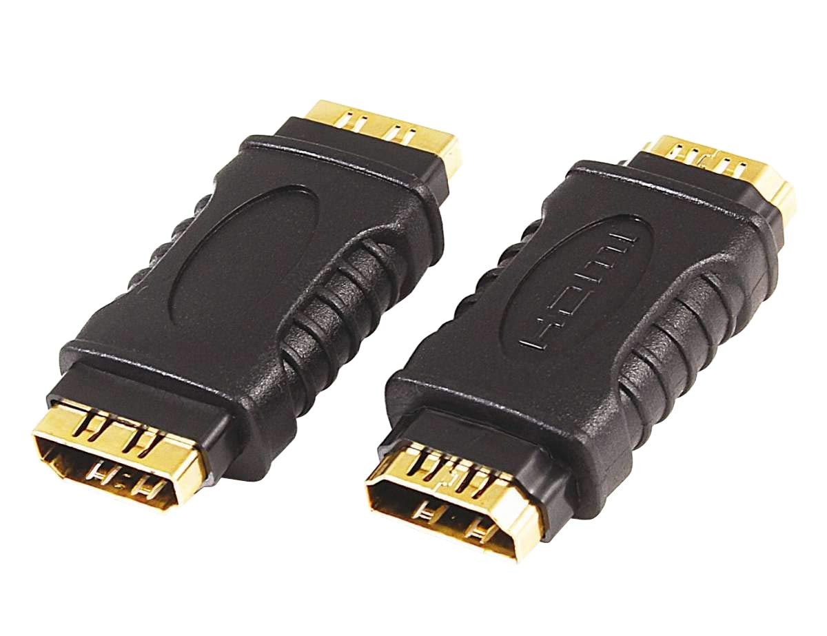 PremiumCord HDMI Coupler, Adapter HDMI A to HDMI A, Female to Female for Full HD 1080p, 3D, Colour: Black, Gold-Plated, kphdma-23