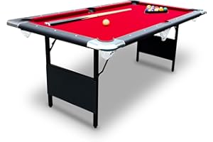 Hathaway Fairmont Portable 6-Ft Pool Table for Families with Easy Folding for Storage, Includes Balls, Cues, Chalk