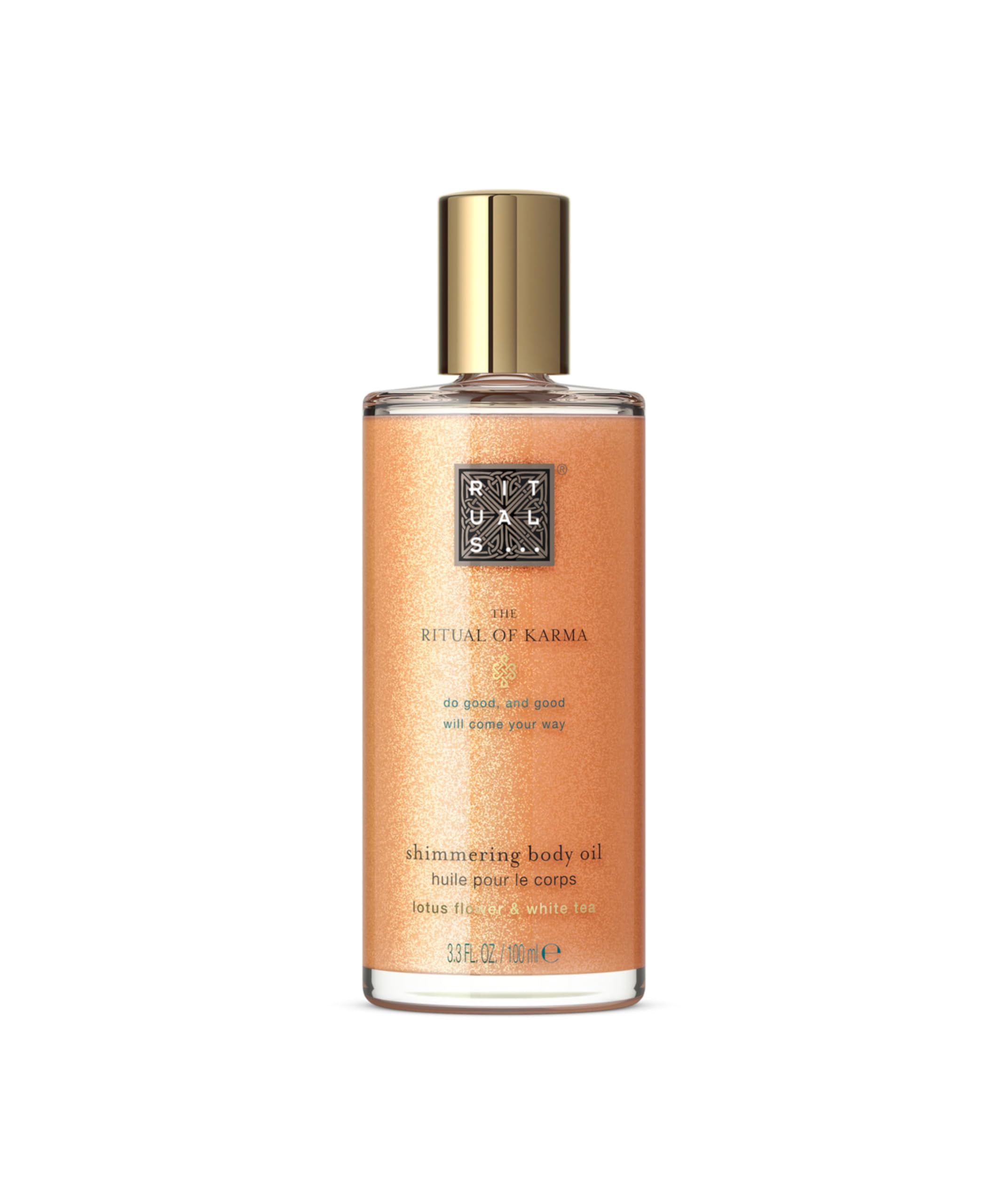 RITUALS Shimmer Body Oil The Ritual of Karma, Illuminating Body Oil for Glowing Skin with Lotus Flower, White Tea Extract and Nourishing Oils, 100ml