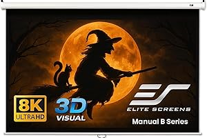 Elite Screens Manual B 100-INCH Manual Pull Down Projector Screen Diagonal 16:9 Diag 4K 8K 3D Ultra HDR HD Ready Home Theater