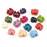 90PCS Mixed Color Elephant-Shaped Coral Crafts Spacer Beads Pendants DIY Production Bracelet Accessories Gifts