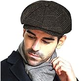 Fashion Men’s Classic Newsboy Gatsby Hat Blend Wool Vintage Flat Ivy Cabbie Cap Boyfriend Gifts(Medium/Large/X-Large)