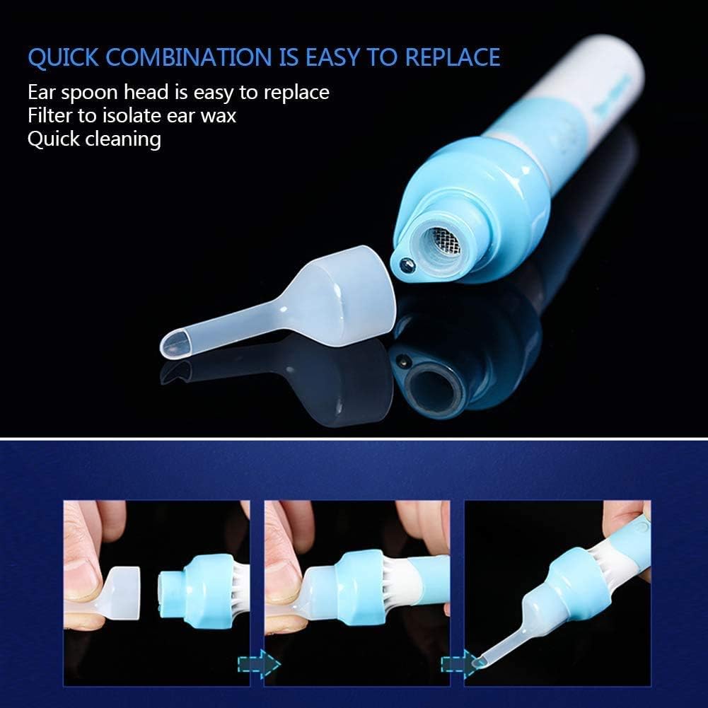 Bebes Y Adultos Oreja De Vacio Electrica Eliminacion De La Cera Con El Kit De Herramientas De Repuesto Soft 2 Cap Electrico De Succion Cerumen Herramientas De Eliminacion Set Con Luz Led