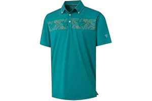 M MAELREG Golf Shirts for Men Dry Fit Moisture Wicking Performance Lightweight Print Pattern Short Sleeve Mens Polo Shirts
