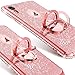 OCYCLONE Cute Glitter Diamond Case with Ring Stand Compatible for iPhone XR for Women Girls, Pink