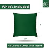 Rohi Waterproof Outdoor Cushions 4 Pack 18x18 Dark Green with Inserts view 5