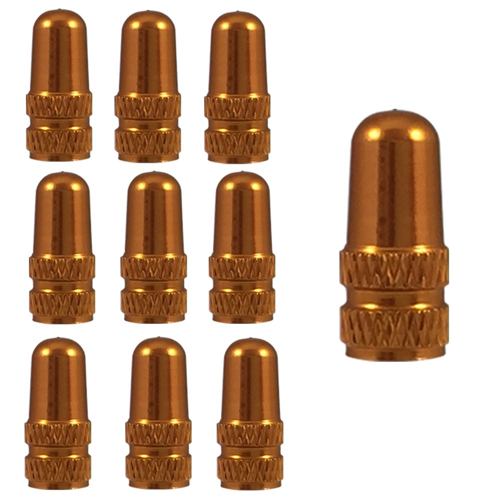Caden French Presta Valve Caps Set of 10 Orange Outdoor Recreation