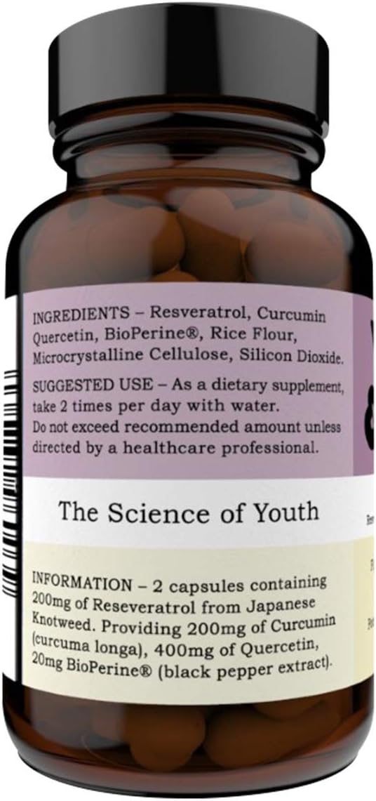 Youth & Earth Preservage Resveratrol Supplement with Curcumin, Trans-Resveratrol, Quercetin, & BioPerine 410mg - Image 3