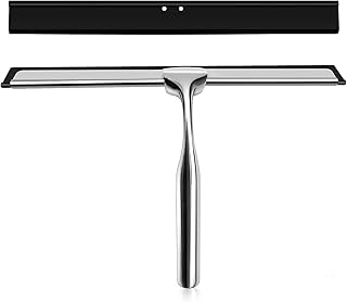 Senders Duschabzieher Edelstahl Fensterabzieher Duschwischer mit austauschbarem Wischblatt Ohne Bohren Badezimmerwischer für Badezimmer, Spiegel, Autoscheiben, Glas-Reinigung, Fliesen