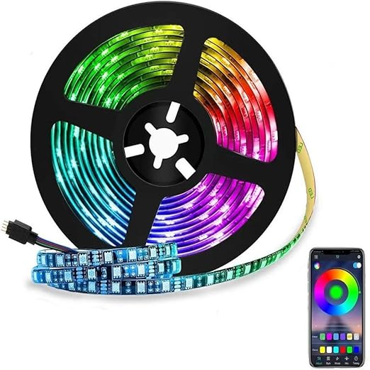 tira led de bluetooth winsuny luces de tira led controlada por smartphone app sync to music 5050 rgb 6 5 ft 2 meter 60 luz led prueba de agua