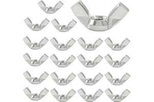 Waziaqoc 20 Pcs M6 Wing Nuts, 304 Stainless Steel Wing Nuts Fasteners Parts DIN315 Butterfly Nut