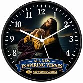 Prayer Clock 10" Wall-Mounted Religious Decor with Hourly Bible Passages Narrated by James Earl Jones