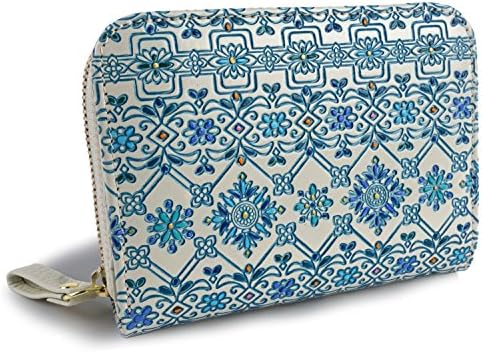 二つ折り財布 ラウンドファスナー レディース 財布 本革 日本製 文庫革 かわいい 彩色 倉 手描き 花柄 お洒落 フラワーガーデン サイフ