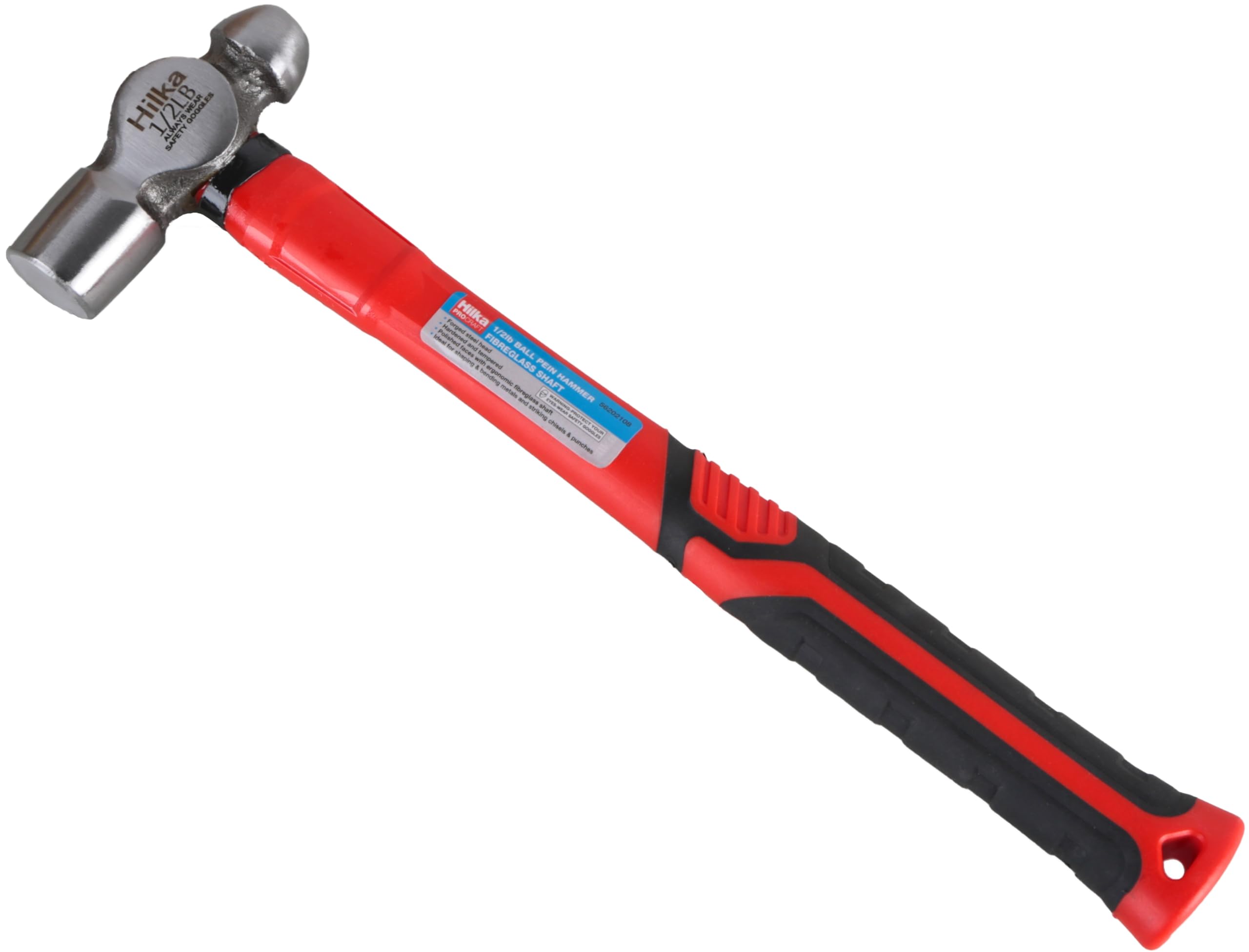 Hilka 56202108 1/2lb Ball Pein Hammer Fibre Glass Shaft