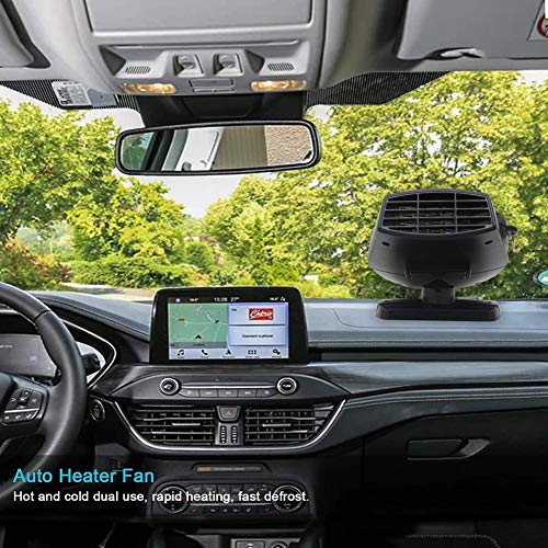 Aochol Windshield Car Heater, Fast Heating Quickly Defrosts Defogger, 2 in 1 Heating/Cooling Function 3-Outlet Car Heater, Plug Adjustable Thermostat in Cigarette Lighter 12V 150W