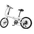 LIAPDG 20-Inch Folding Bike, Foldable Bike for Adults Adjustable Seat Height & Elevable Handlebars Store in The Trunk 7-Gear Transmission Front and Rear Disc Brakes for Traveling