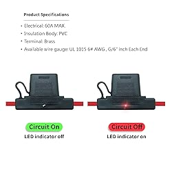 Waterproof in-line Maxi LED Fuse Holder,12 AWG for