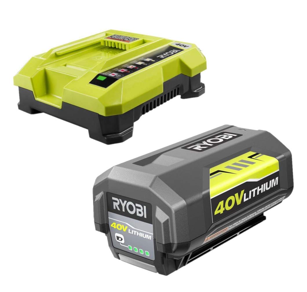 Ryobi OP4030 40 Volt Lithium-Ion 3 Ah Battery + OP401 40 Volt Charger Bundle (Renewed)