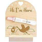 FREEBLOSS Wooden Pregnancy Announcement Sign Pregnancy Announcement for Dad Baby Reveal Ideas for Husband Hi Daddy Baby Keepsake Wooden Sign for New Dad, Bird with Gift