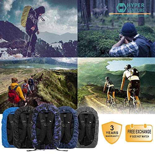 HYPER VENTURE Waterproof Backpack Rain Cover with Upgraded Extra Protection Anti Slip Buckle Strap - Ultralight Protector for Hiking, Camping, Hunting, Cycling and Traveling (Gray S 26L-35L)